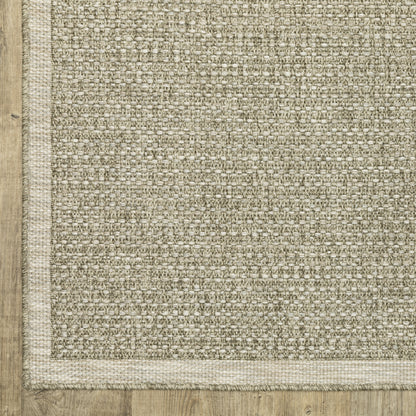 Tortuga Border Beige/ Beige Solid Flat Weave Rug