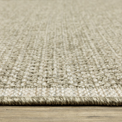 Tortuga Border Beige/ Beige Solid Flat Weave Rug