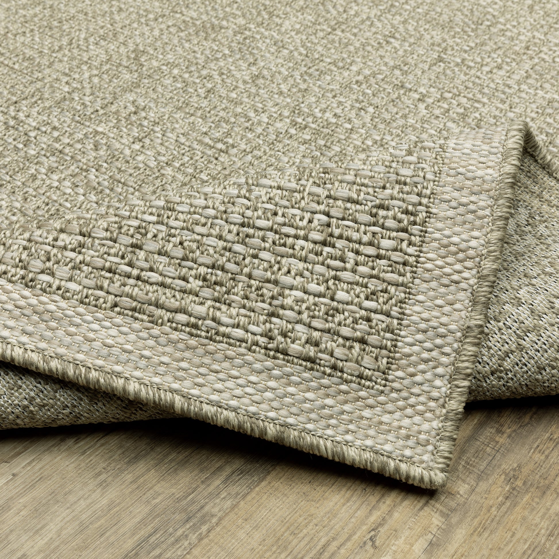 Tortuga Border Beige/ Beige Solid Flat Weave Rug