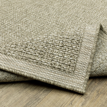Tortuga Border Beige/ Beige Solid Flat Weave Rug