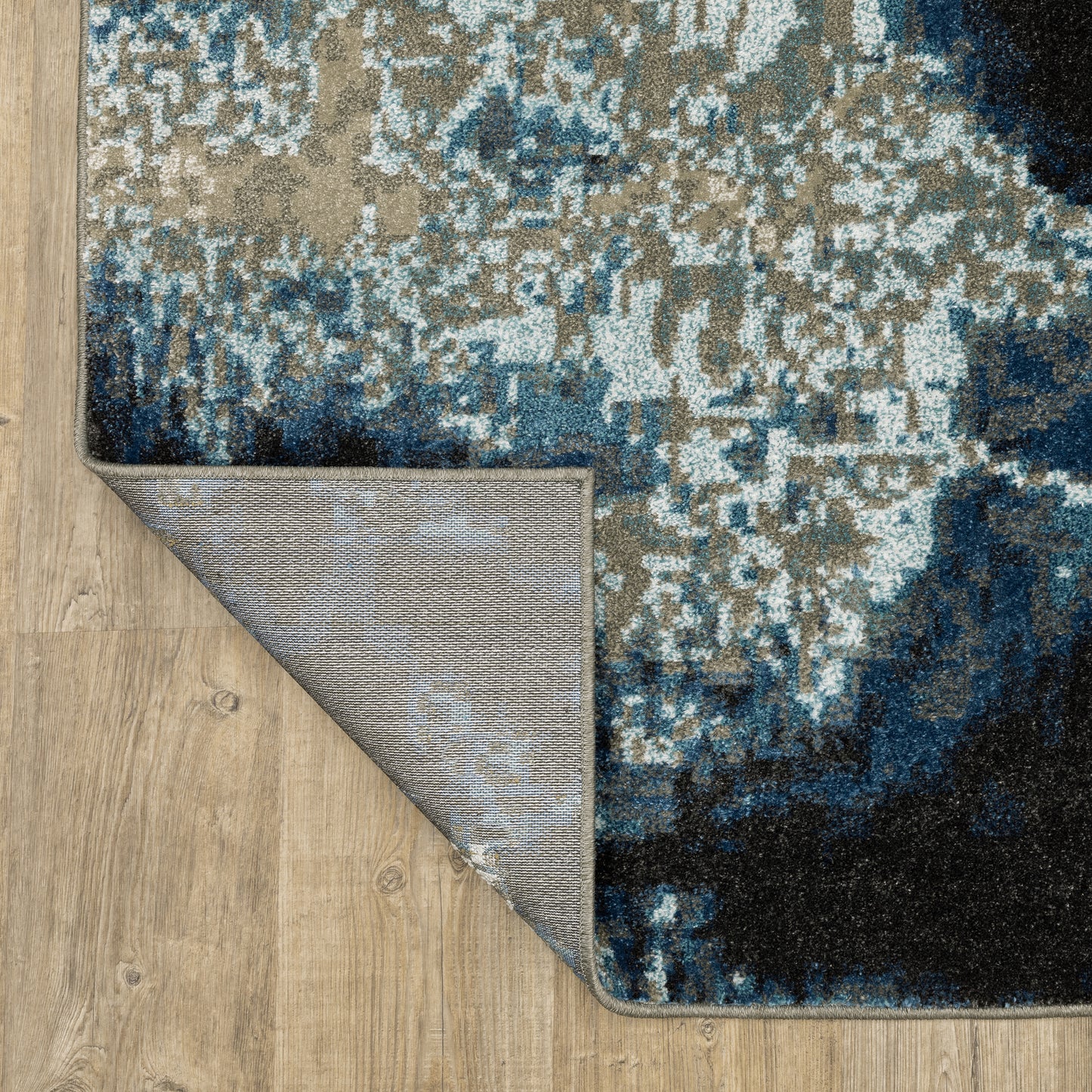 Venice Abstract Blue/ Beige Cut Pile Rug