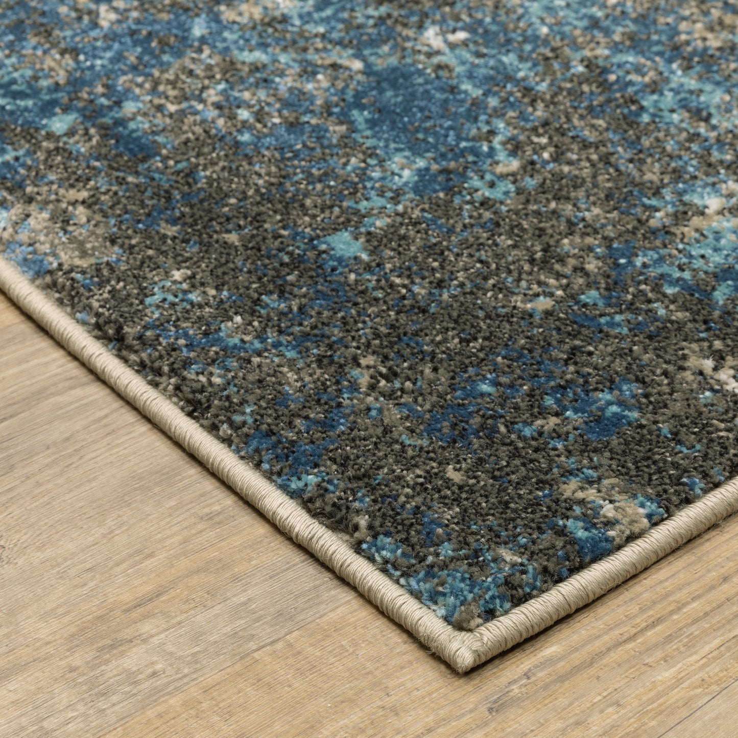 Venice Abstract Blue/ Beige Cut Pile Rug