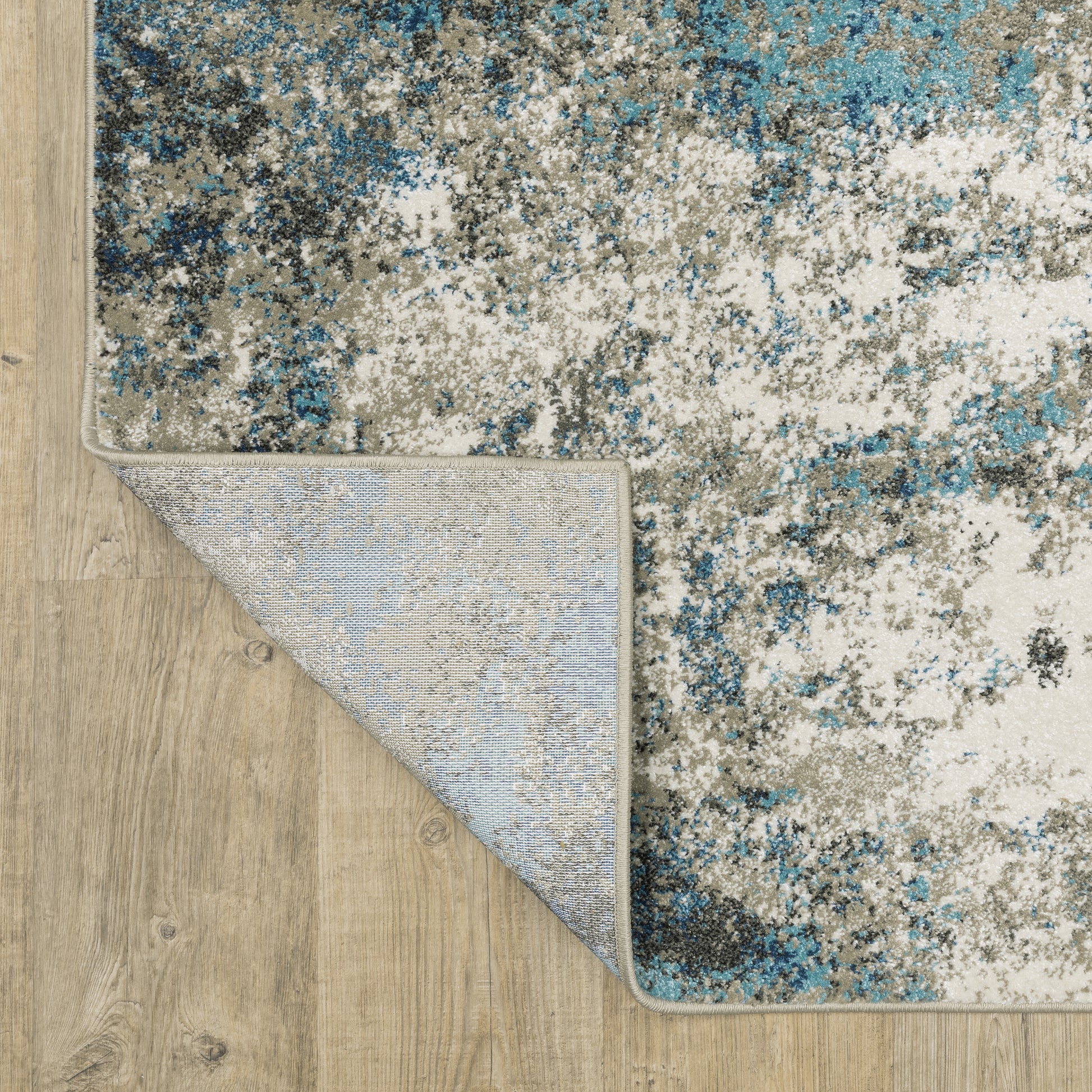 Venice Abstract Blue/ Beige Cut Pile Rug