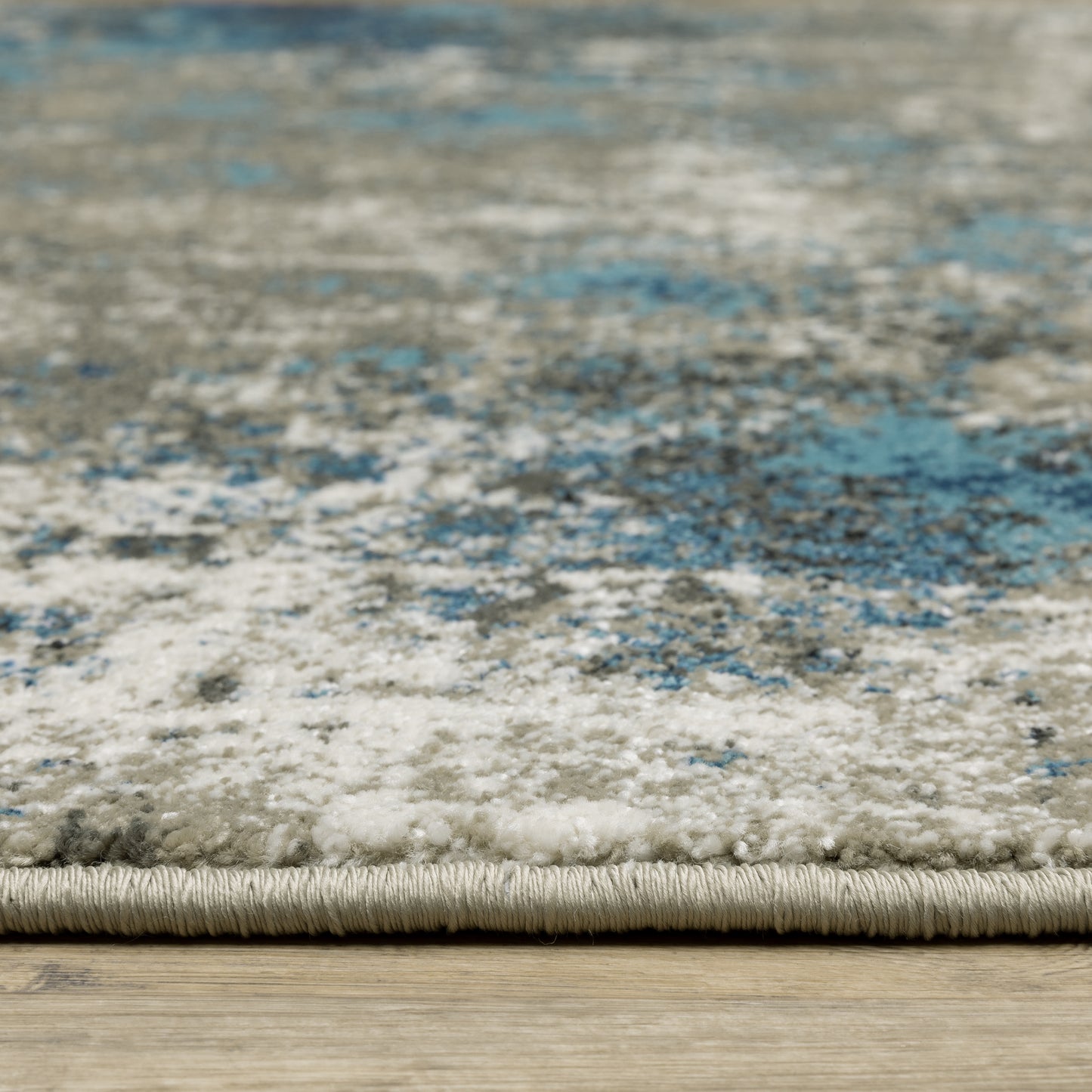 Venice Abstract Blue/ Beige Cut Pile Rug