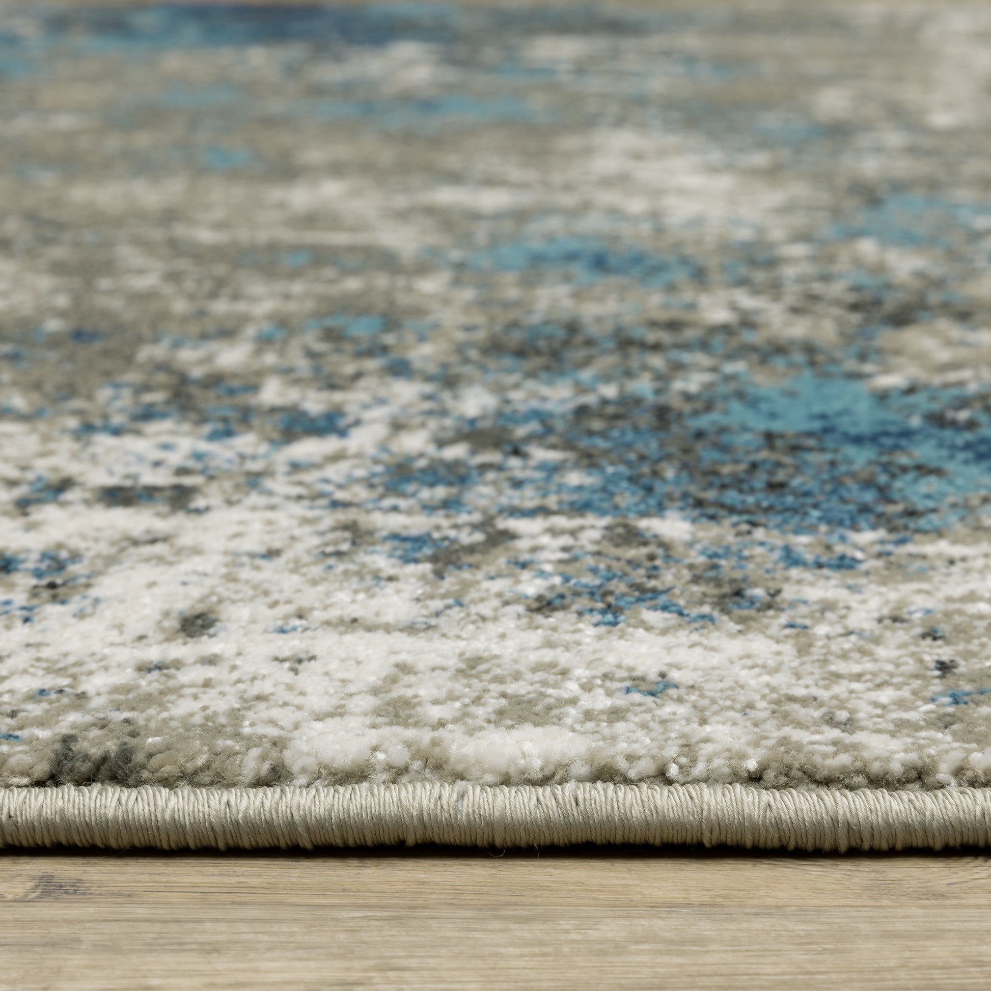 Venice Abstract Blue/ Beige Cut Pile Rug