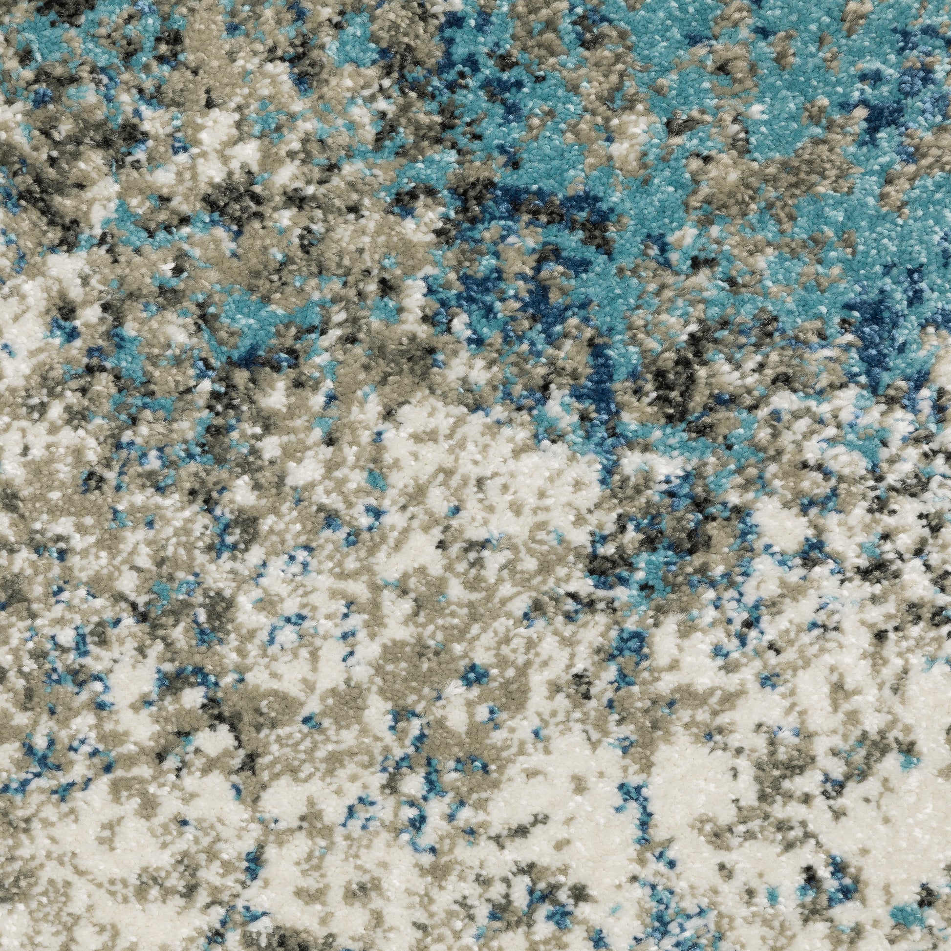 Venice Abstract Blue/ Beige Cut Pile Rug