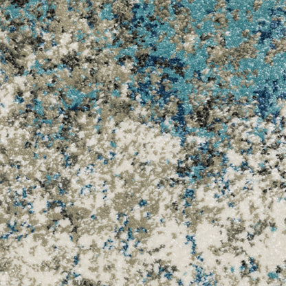 Venice Abstract Blue/ Beige Cut Pile Rug