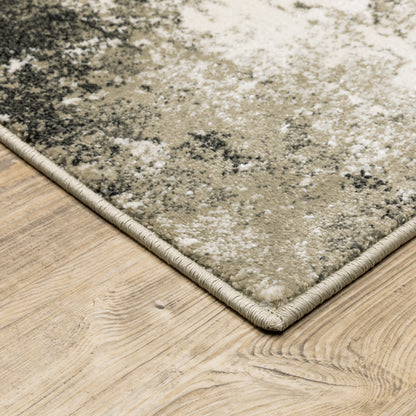 Venice Abstract Charcoal/ Beige Cut Pile Rug
