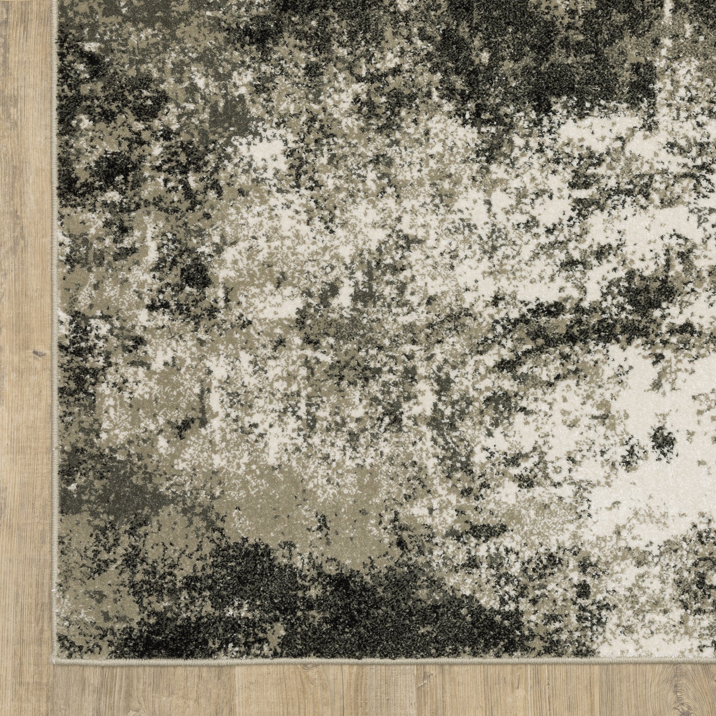 Venice Abstract Charcoal/ Beige Cut Pile Rug