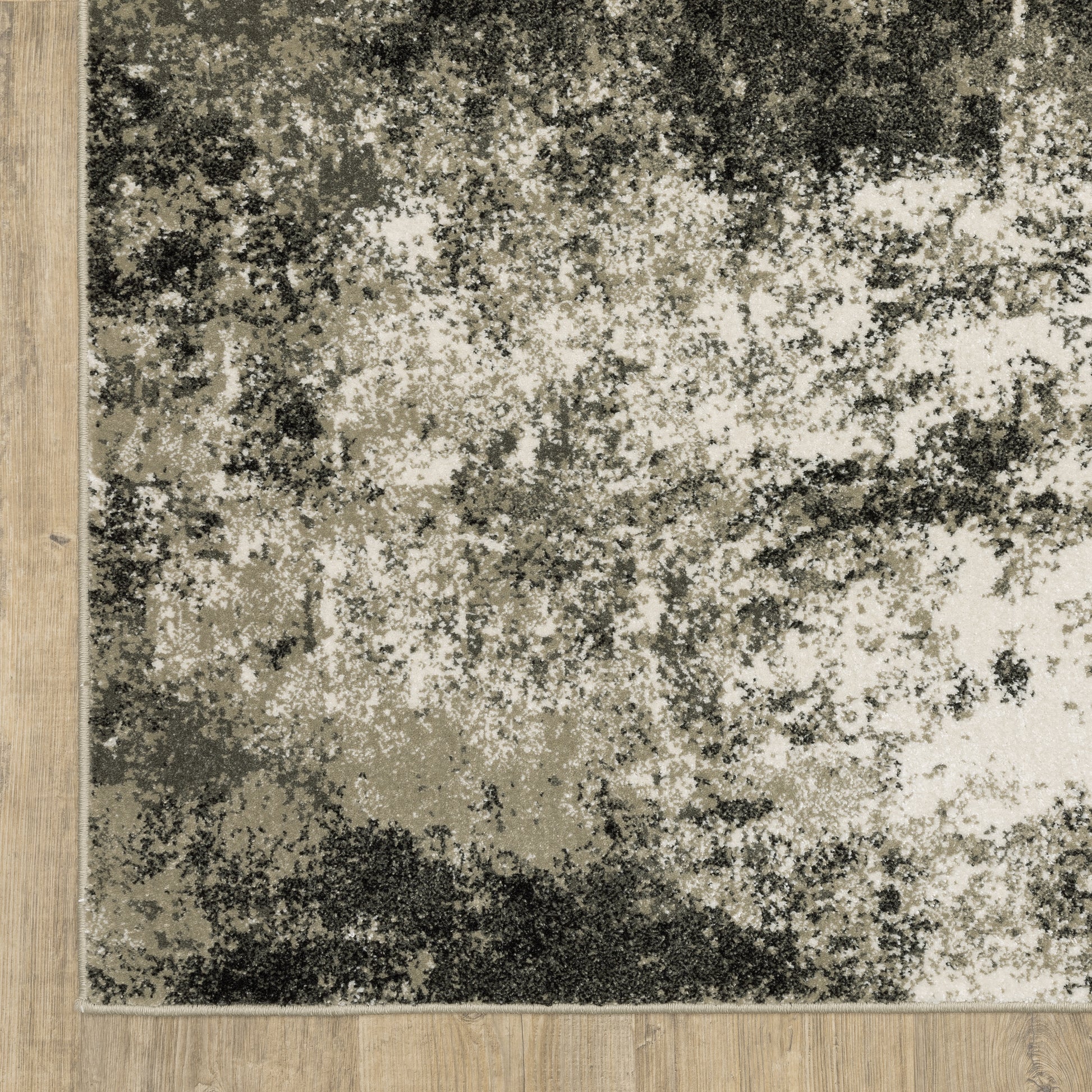 Venice Abstract Charcoal/ Beige Cut Pile Rug