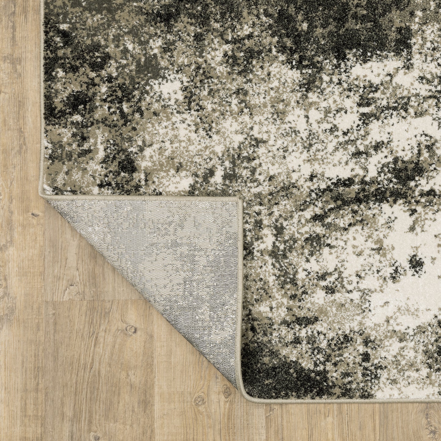 Venice Abstract Charcoal/ Beige Cut Pile Rug