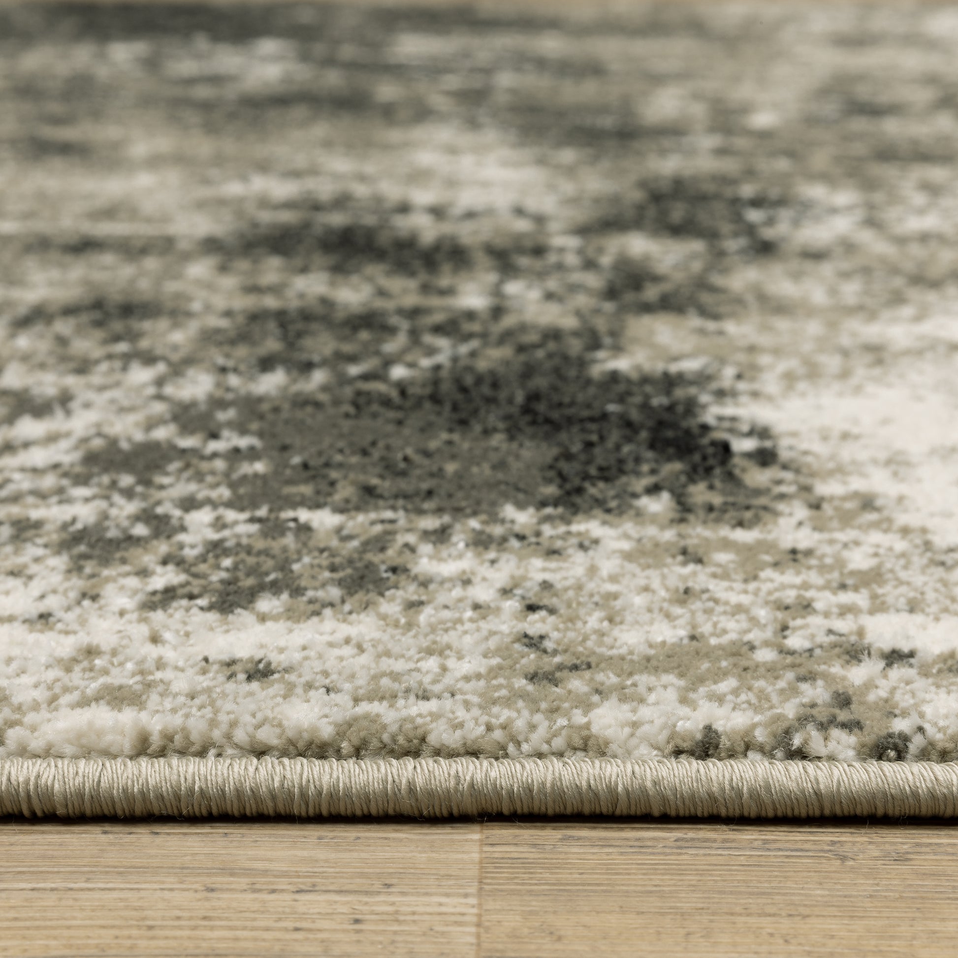 Venice Abstract Charcoal/ Beige Cut Pile Rug