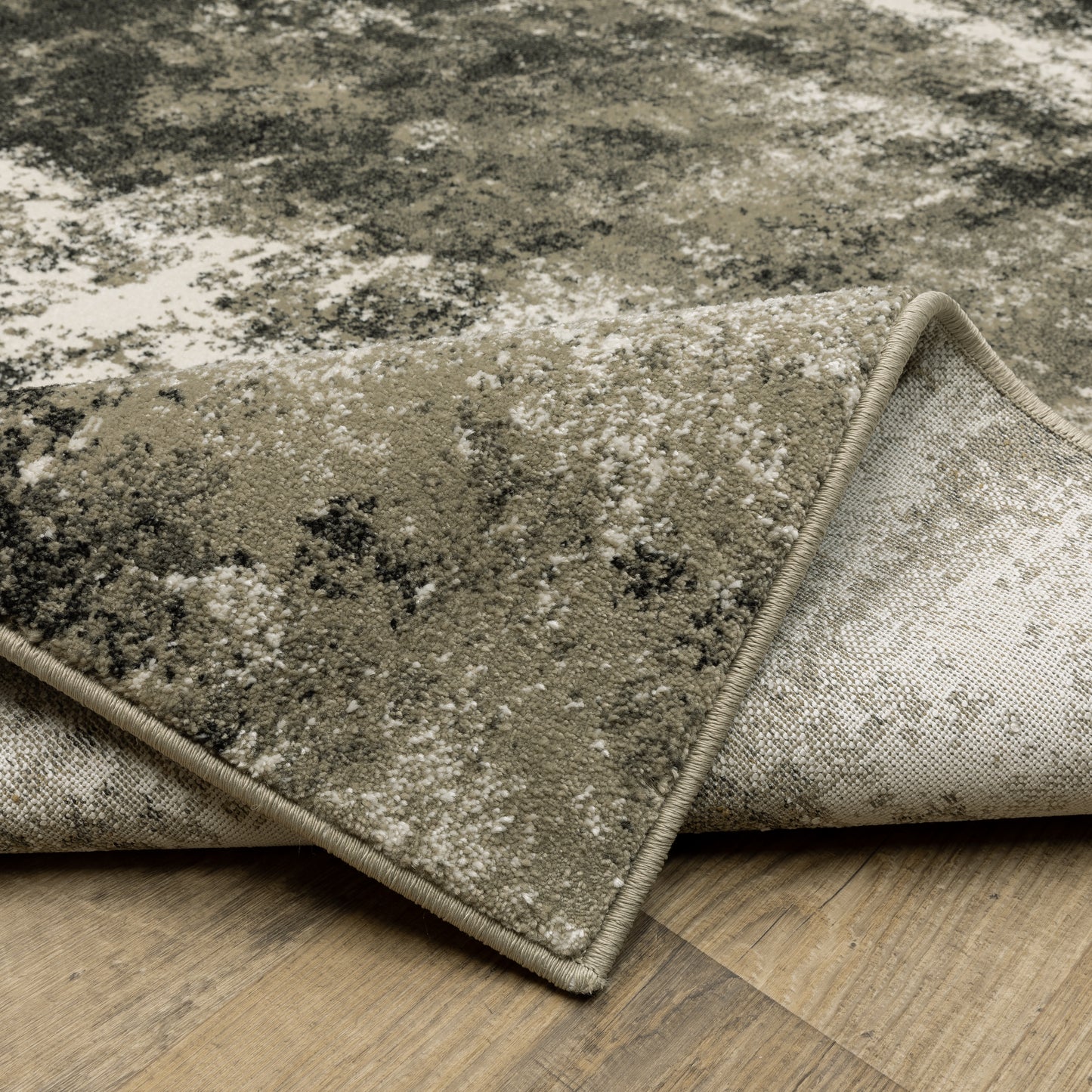 Venice Abstract Charcoal/ Beige Cut Pile Rug