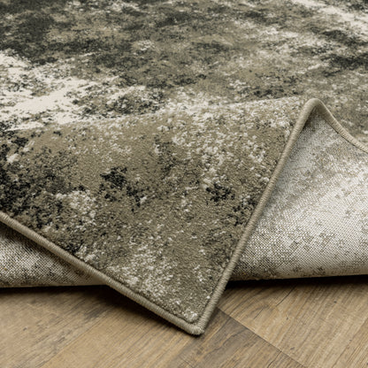 Venice Abstract Charcoal/ Beige Cut Pile Rug