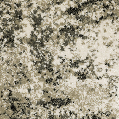 Venice Abstract Charcoal/ Beige Cut Pile Rug