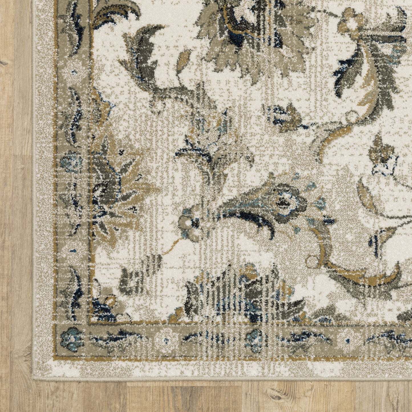 Venice Distressed Beige/ Gold Oriental Cut Pile Rug