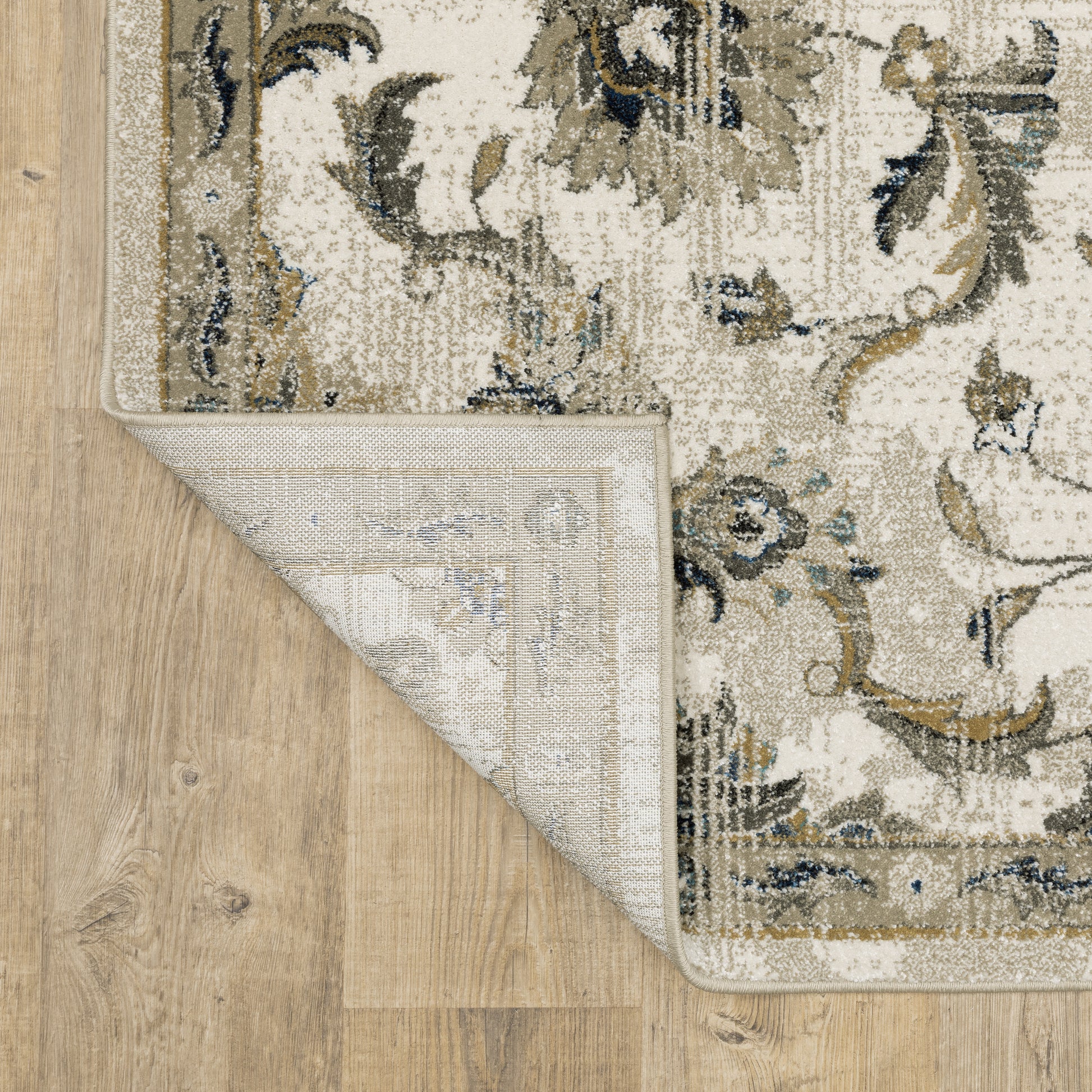 Venice Distressed Beige/ Gold Oriental Cut Pile Rug
