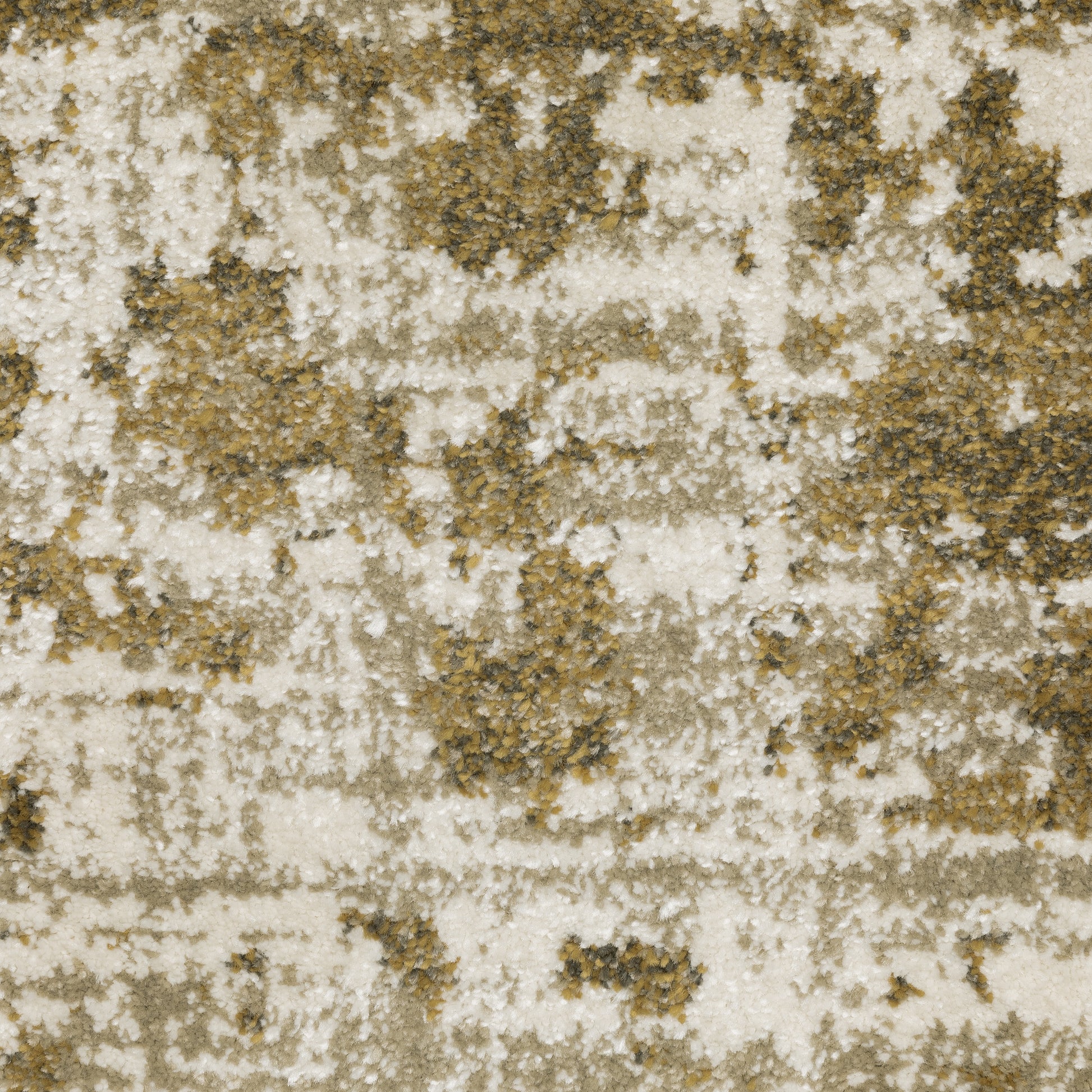 Venice Distressed Beige/ Gold Abstract Cut Pile Rug
