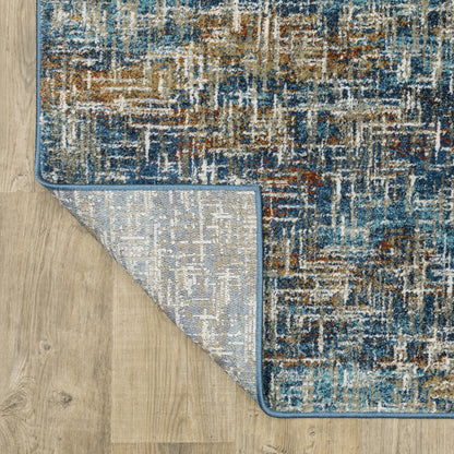Venice Abstract Blue/ Multi Cut Pile Rug