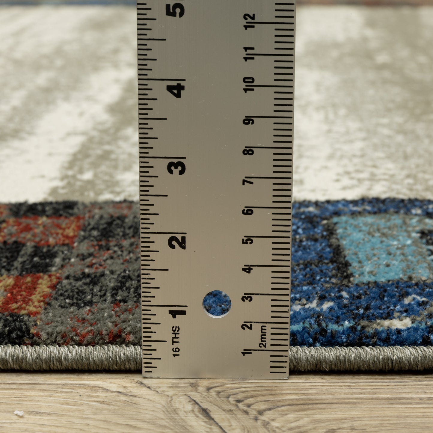 Venice Border Beige/ Multi Geometric Cut Pile Rug