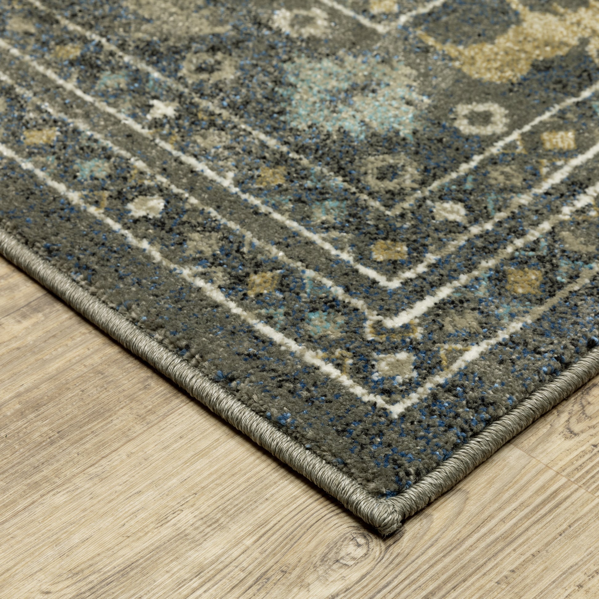 Venice Southwest/Lodge Blue/ Gold Cut Pile Rug