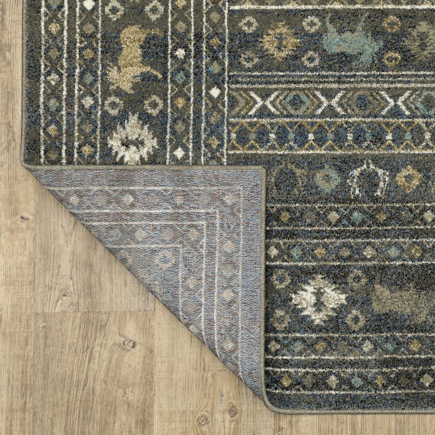 Venice Southwest/Lodge Blue/ Gold Cut Pile Rug