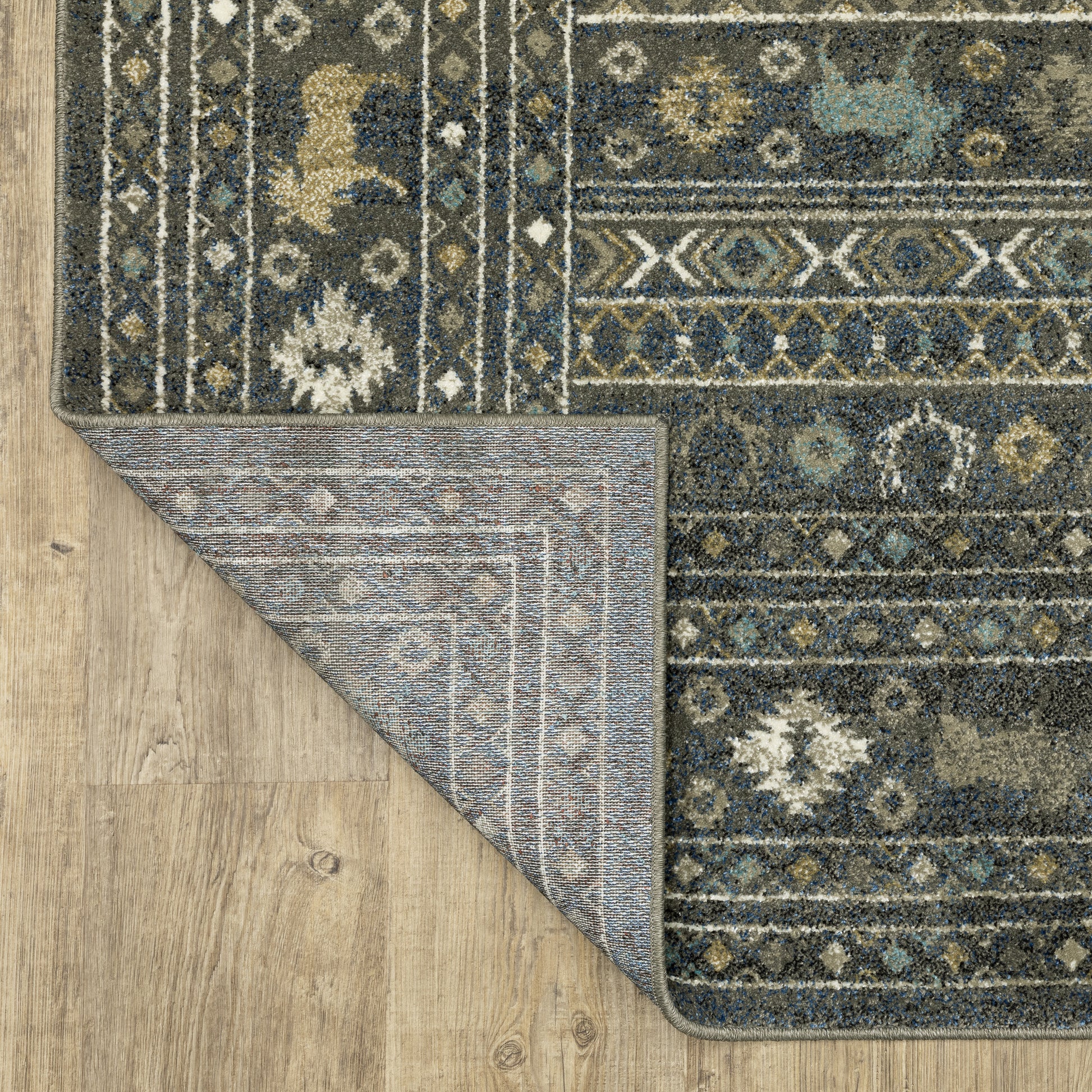 Venice Southwest/Lodge Blue/ Gold Cut Pile Rug