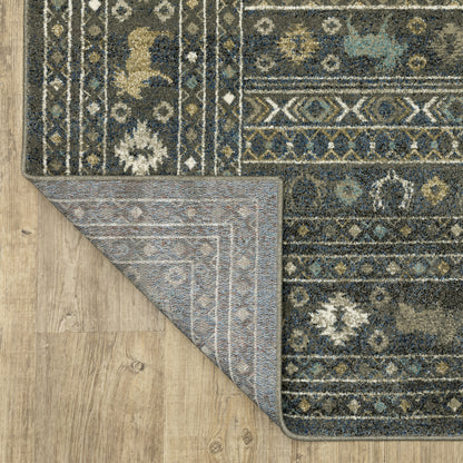Venice Southwest/Lodge Blue/ Gold Cut Pile Rug