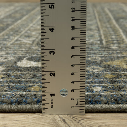 Venice Southwest/Lodge Blue/ Gold Cut Pile Rug