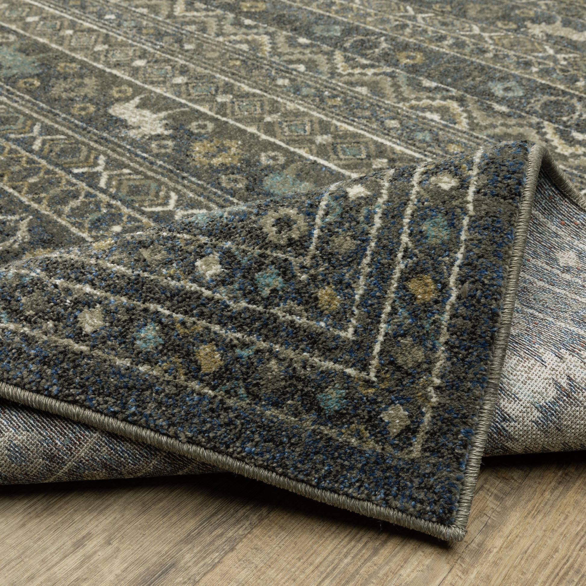 Venice Southwest/Lodge Blue/ Gold Cut Pile Rug