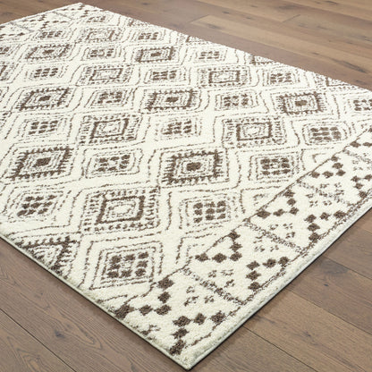 Verona Tribal Ivory/ Brown Southwest/Lodge Cut Pile Rug