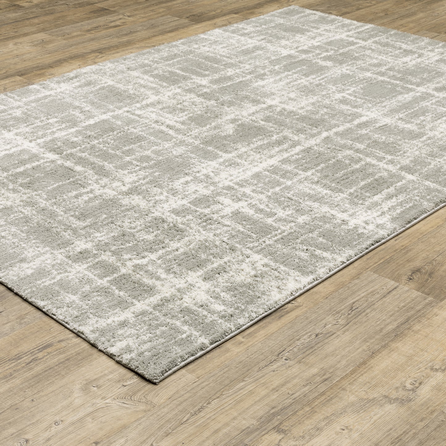 Verona Shag Grey/ Ivory Distressed Cut Pile Rug