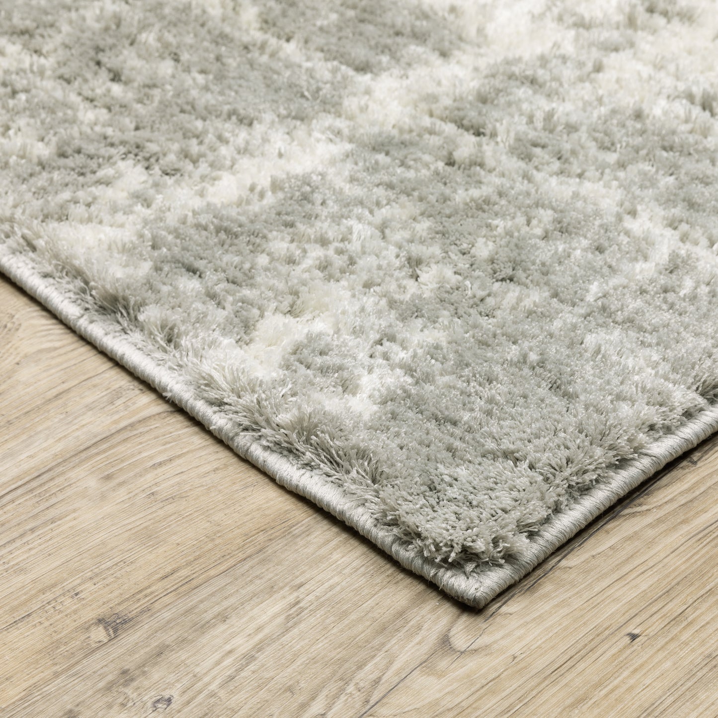 Verona Shag Grey/ Ivory Distressed Cut Pile Rug