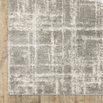 Verona Shag Grey/ Ivory Distressed Cut Pile Rug
