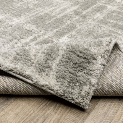 Verona Shag Grey/ Ivory Distressed Cut Pile Rug