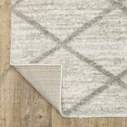 Verona Shag Ivory/ Grey Distressed Cut Pile Rug