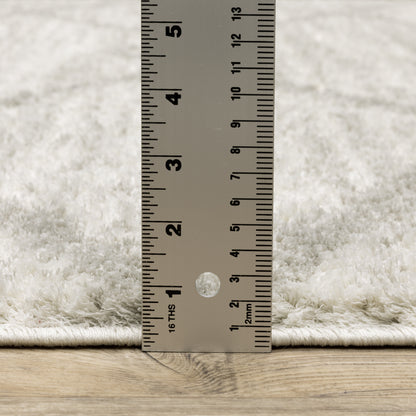 Verona Shag Ivory/ Grey Distressed Cut Pile Rug