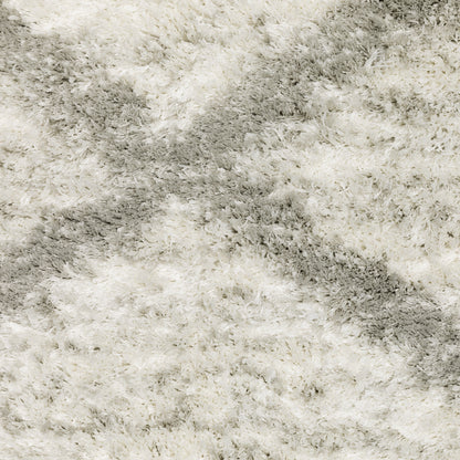 Verona Shag Ivory/ Grey Distressed Cut Pile Rug
