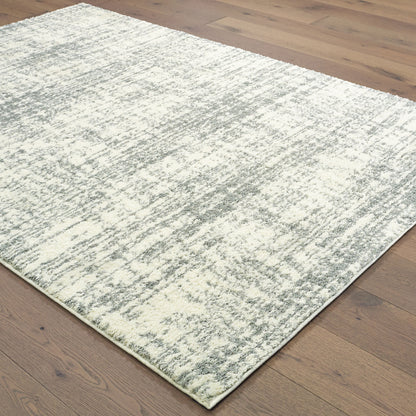 Verona Distressed Ivory/ Grey Abstract Cut Pile Rug