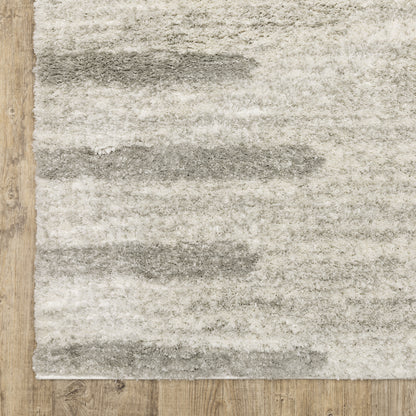 Verona Shag Ivory/ Grey Distressed Cut Pile Rug