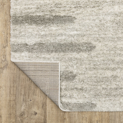 Verona Shag Ivory/ Grey Distressed Cut Pile Rug