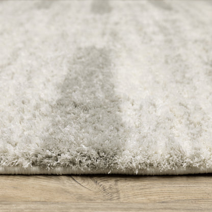 Verona Shag Ivory/ Grey Distressed Cut Pile Rug