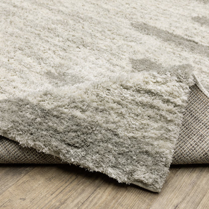 Verona Shag Ivory/ Grey Distressed Cut Pile Rug