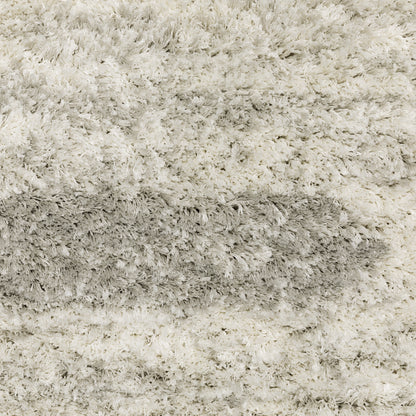 Verona Shag Ivory/ Grey Distressed Cut Pile Rug