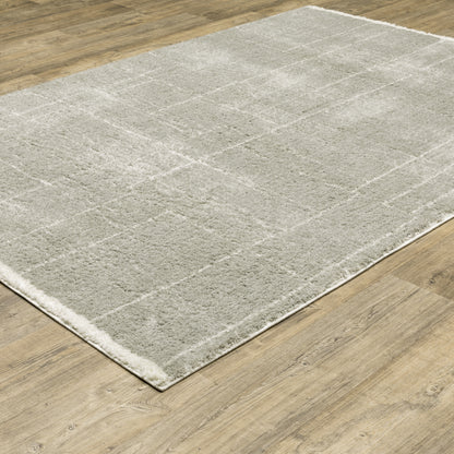 Verona Shag Grey/ Ivory Border Cut Pile Rug