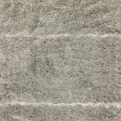 Verona Shag Grey/ Ivory Border Cut Pile Rug
