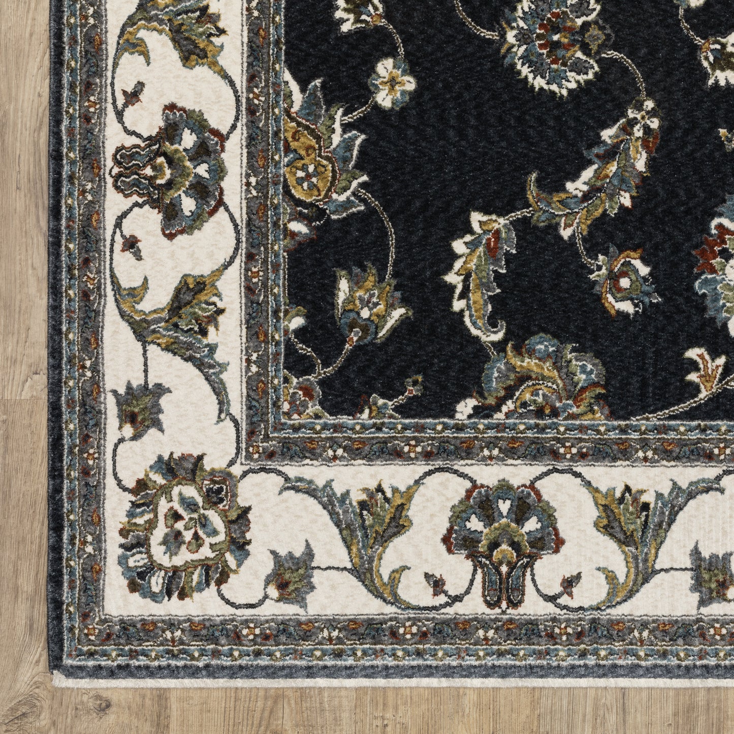 Vivian Oriental Navy/ Ivory Cut Pile Rug