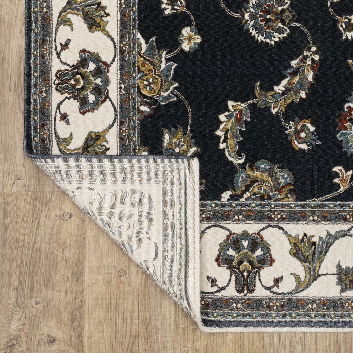 Vivian Oriental Navy/ Ivory Cut Pile Rug