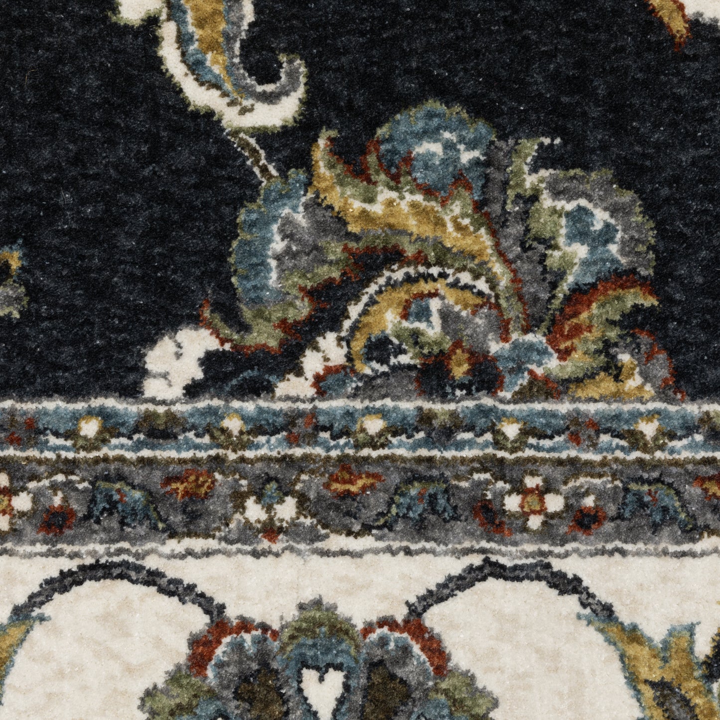 Vivian Oriental Navy/ Ivory Cut Pile Rug