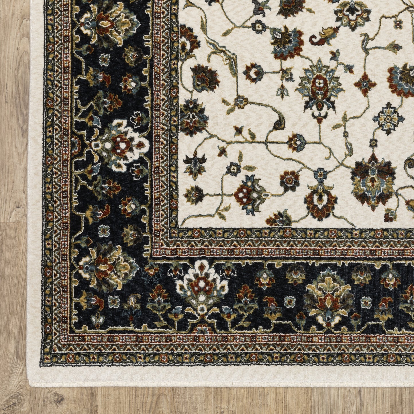 Vivian Oriental Ivory/ Navy Cut Pile Rug